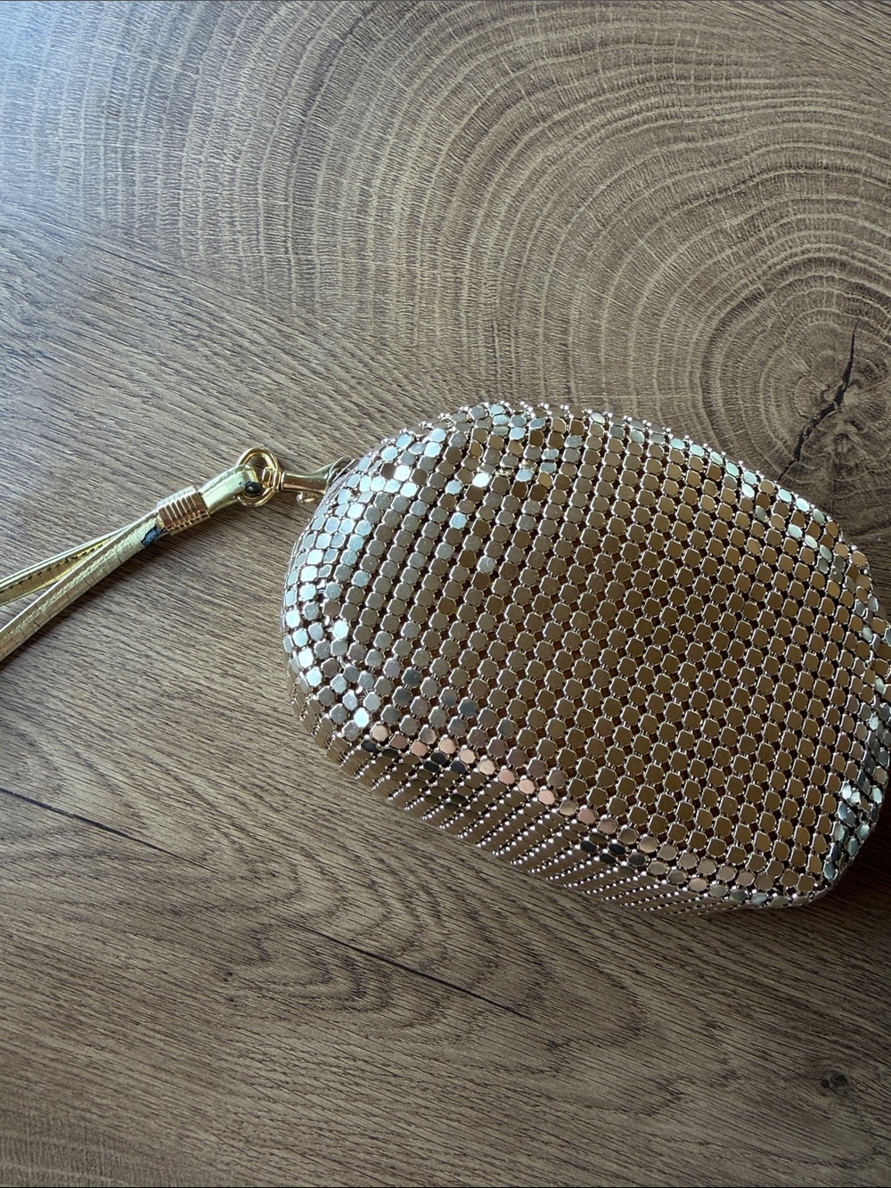 Gold Mesh Wristlet Clutch - Women Bags